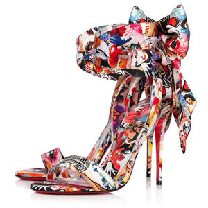 Christian Louboutin Sandale Du Desert 100 OH Xtian Lace Up Sandal Heel Pump 37.5